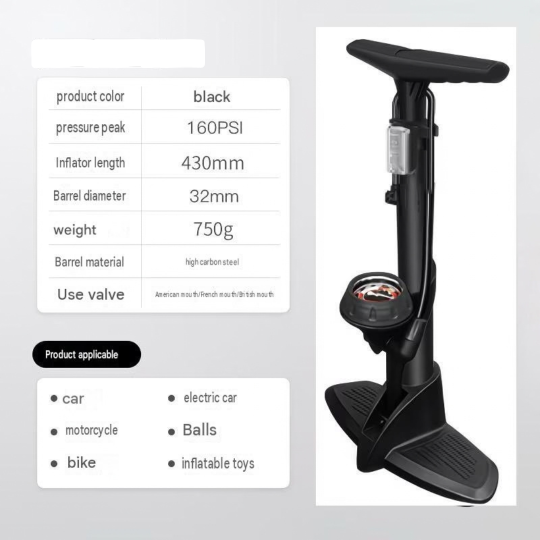 Floor Pump with Pressure Gauge