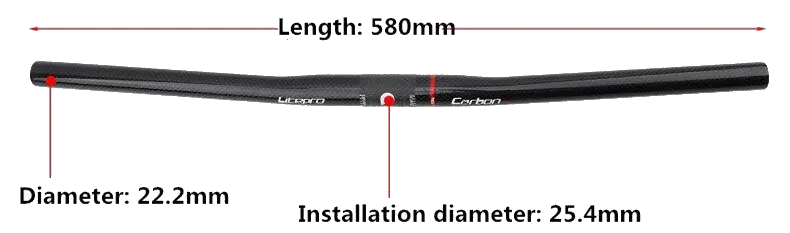 Litepro Carbon Fiber Straight Handlebar GoodTime Cycle