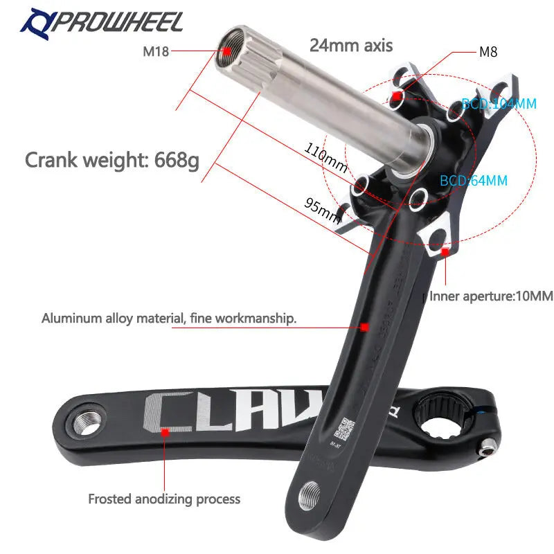 Prowheel 104BCD Hollowtech Crankset GoodTime Cycle