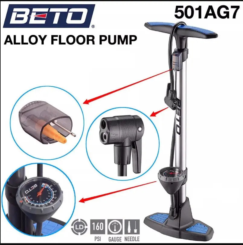 Beto CFL-501AG7 Floor Pump with Pressure Gauge GoodTime Cycle