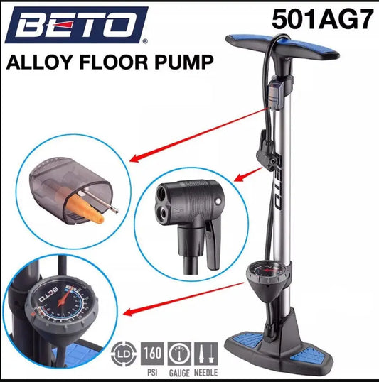 Beto CFL-501AG7 Floor Pump with Pressure Gauge GoodTime Cycle
