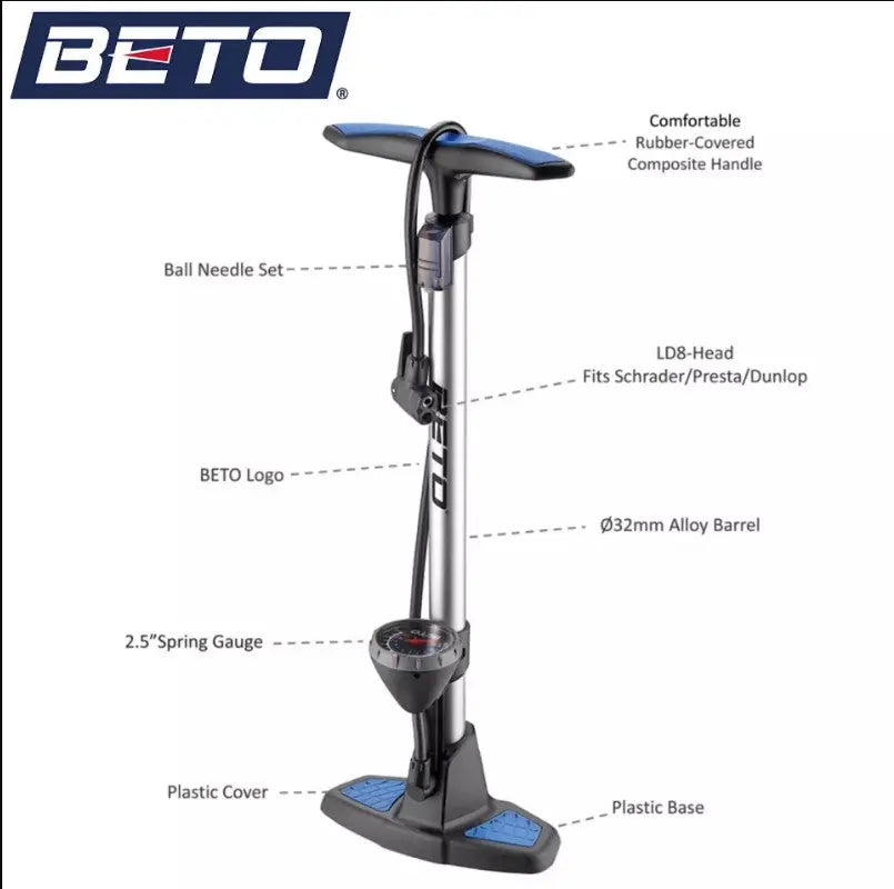Beto CFL-501AG7 Floor Pump with Pressure Gauge GoodTime Cycle